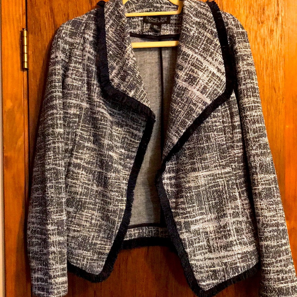 Rachel Zoe Navy & White Tweed Blazer